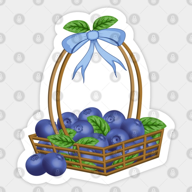 Blueberry Basket Sticker by Designoholic